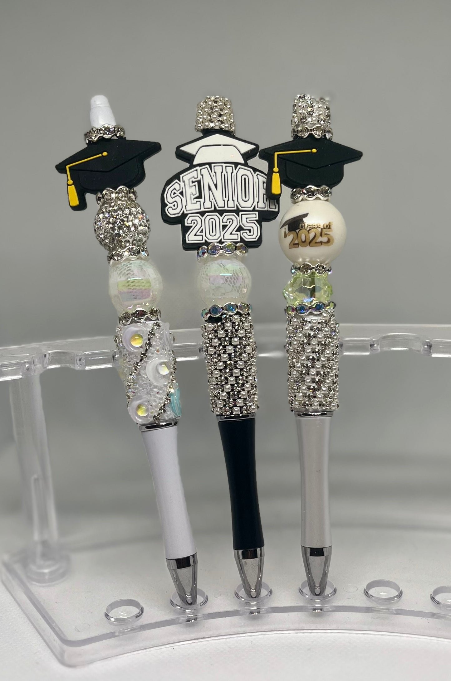Senior 2025 Beaded Pen - Black and White