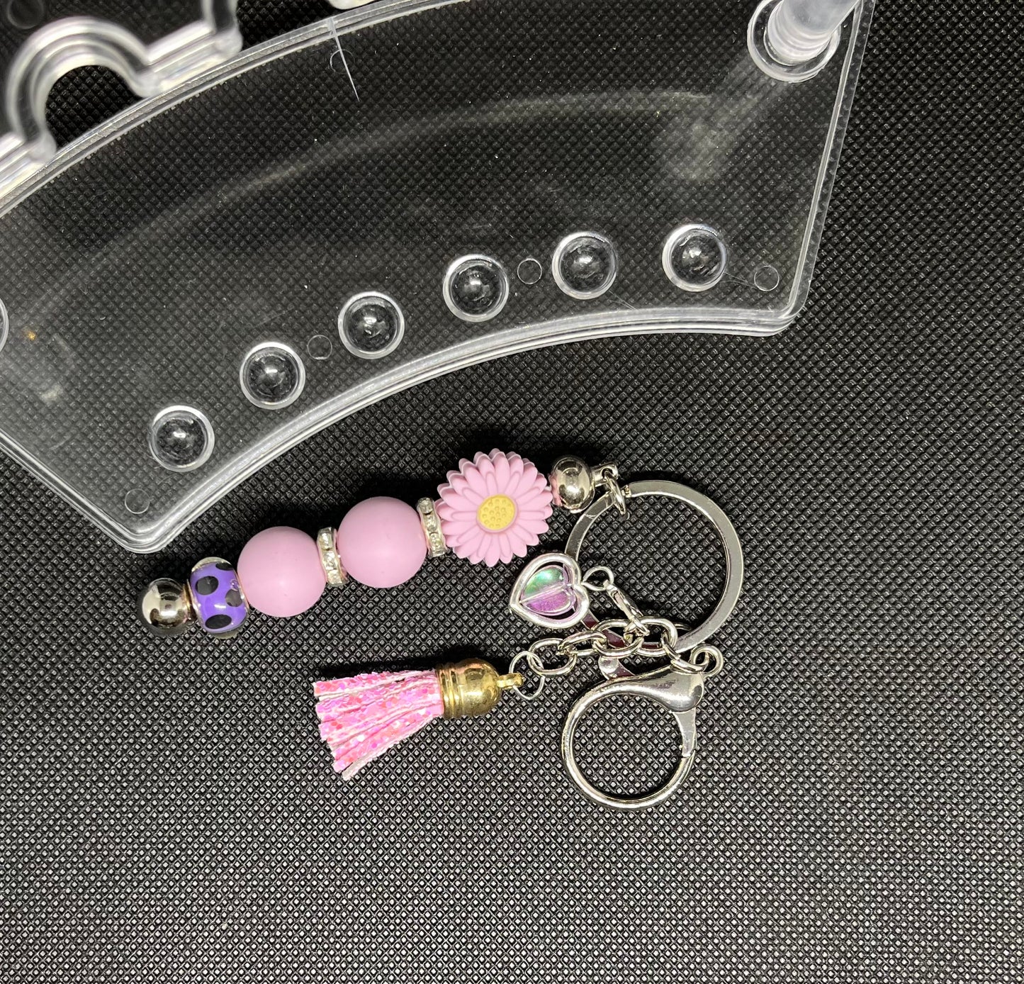 Daisy Beaded Keychain