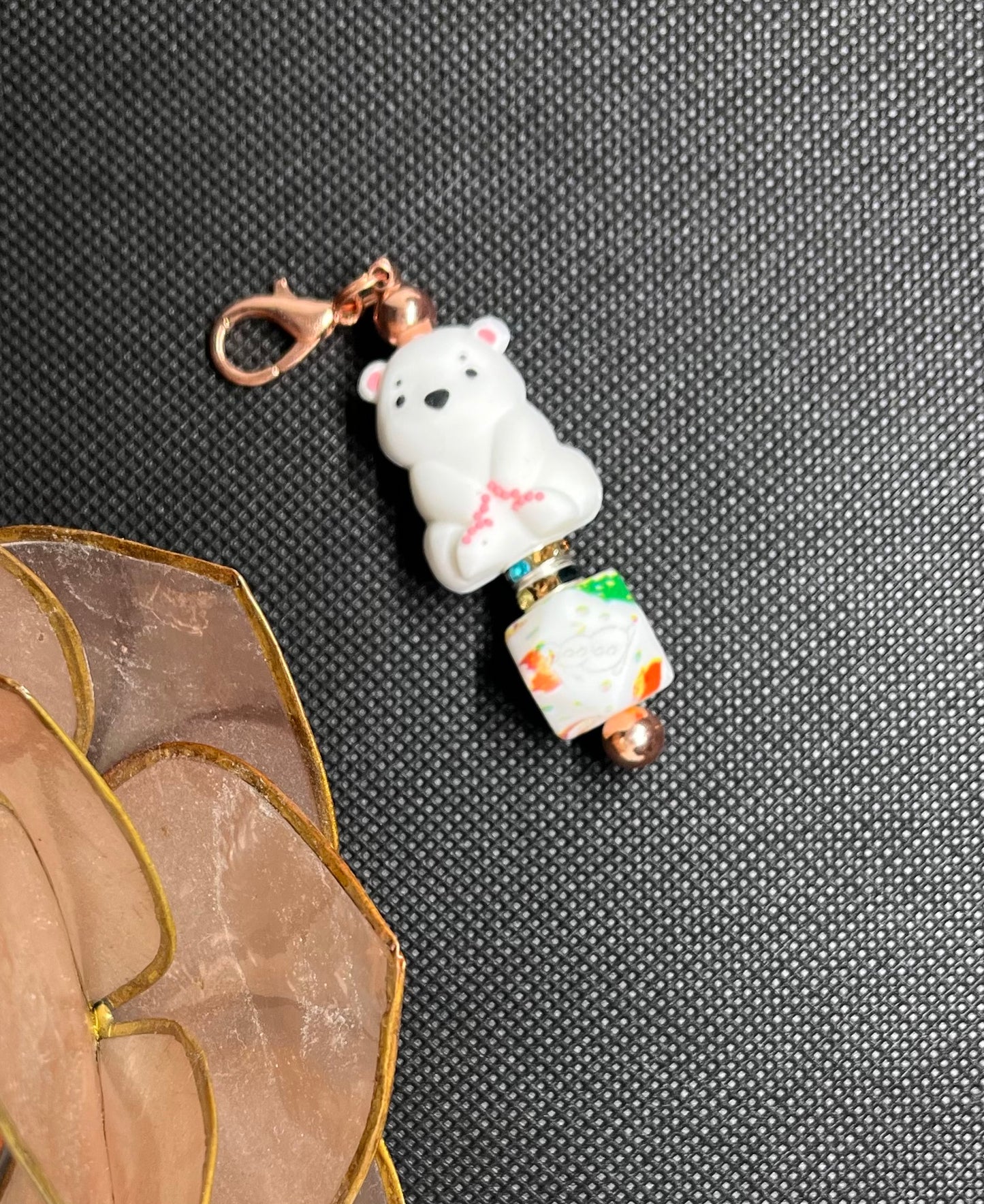 Polar Bear Beaded Charm