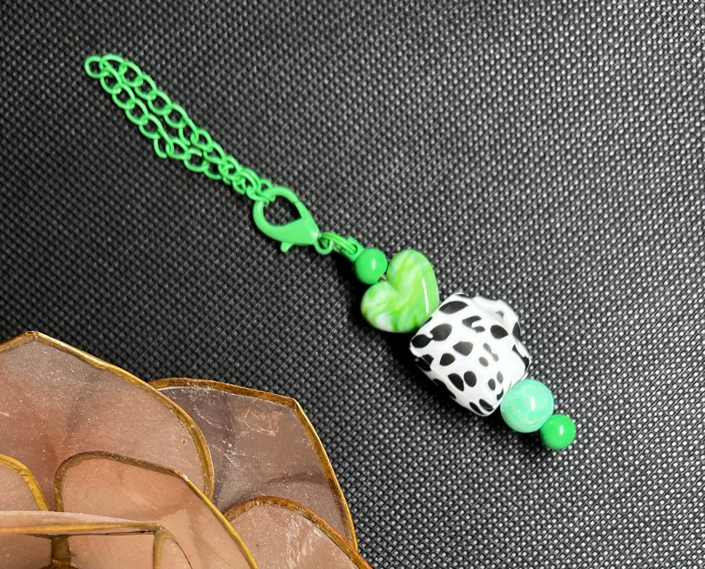 Leopard Latte Beaded Tumbler Charm