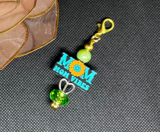 Mom Vibes Beaded Charm