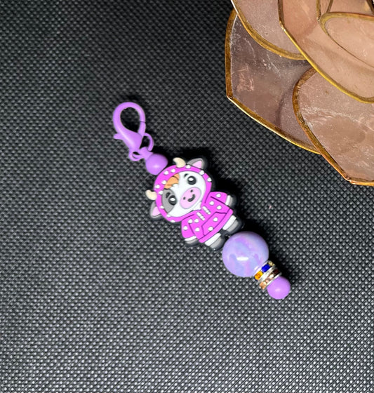 Hoodie Cow Beaded Charm