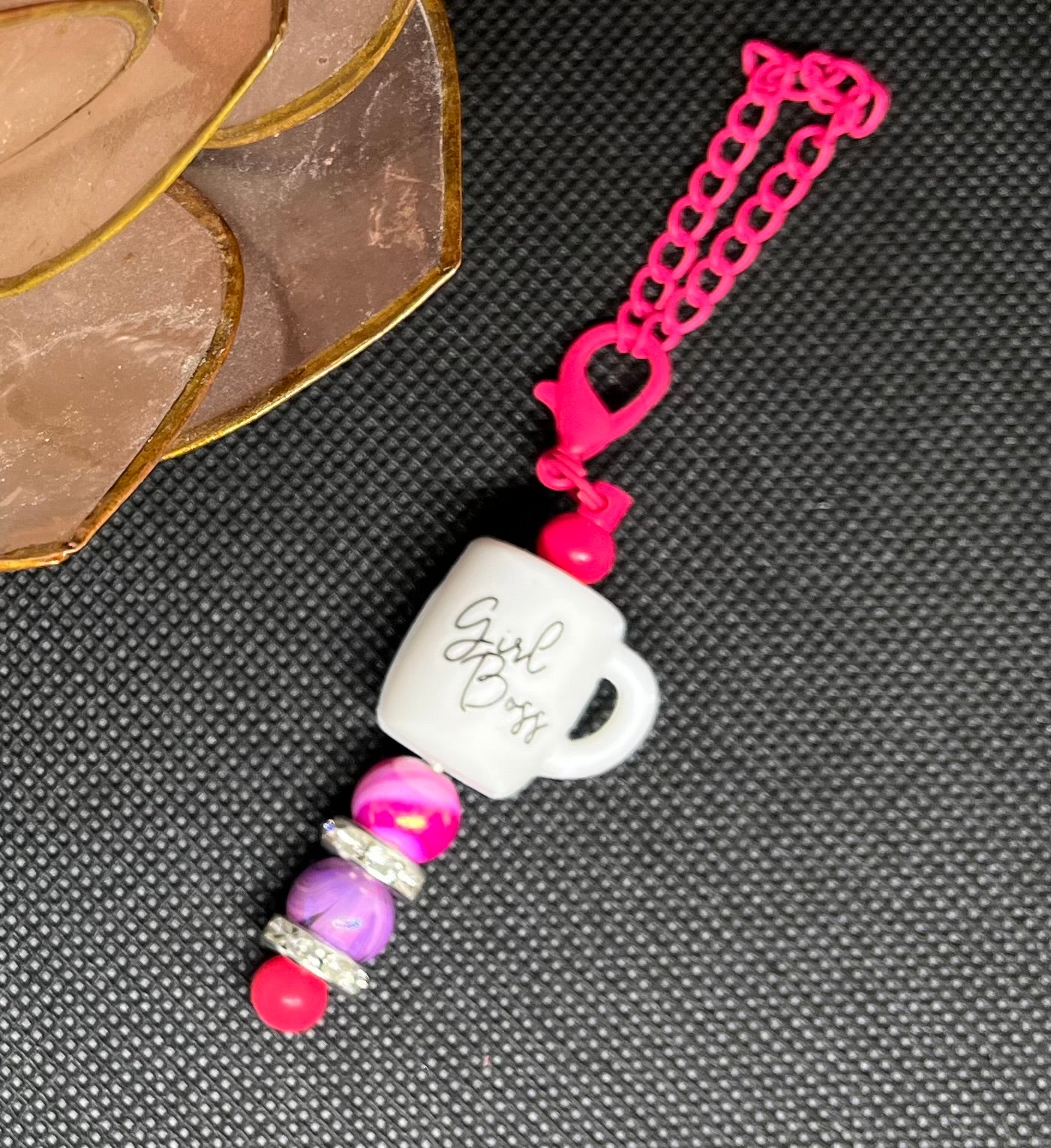 Girl Boss Beaded Tumbler Charm