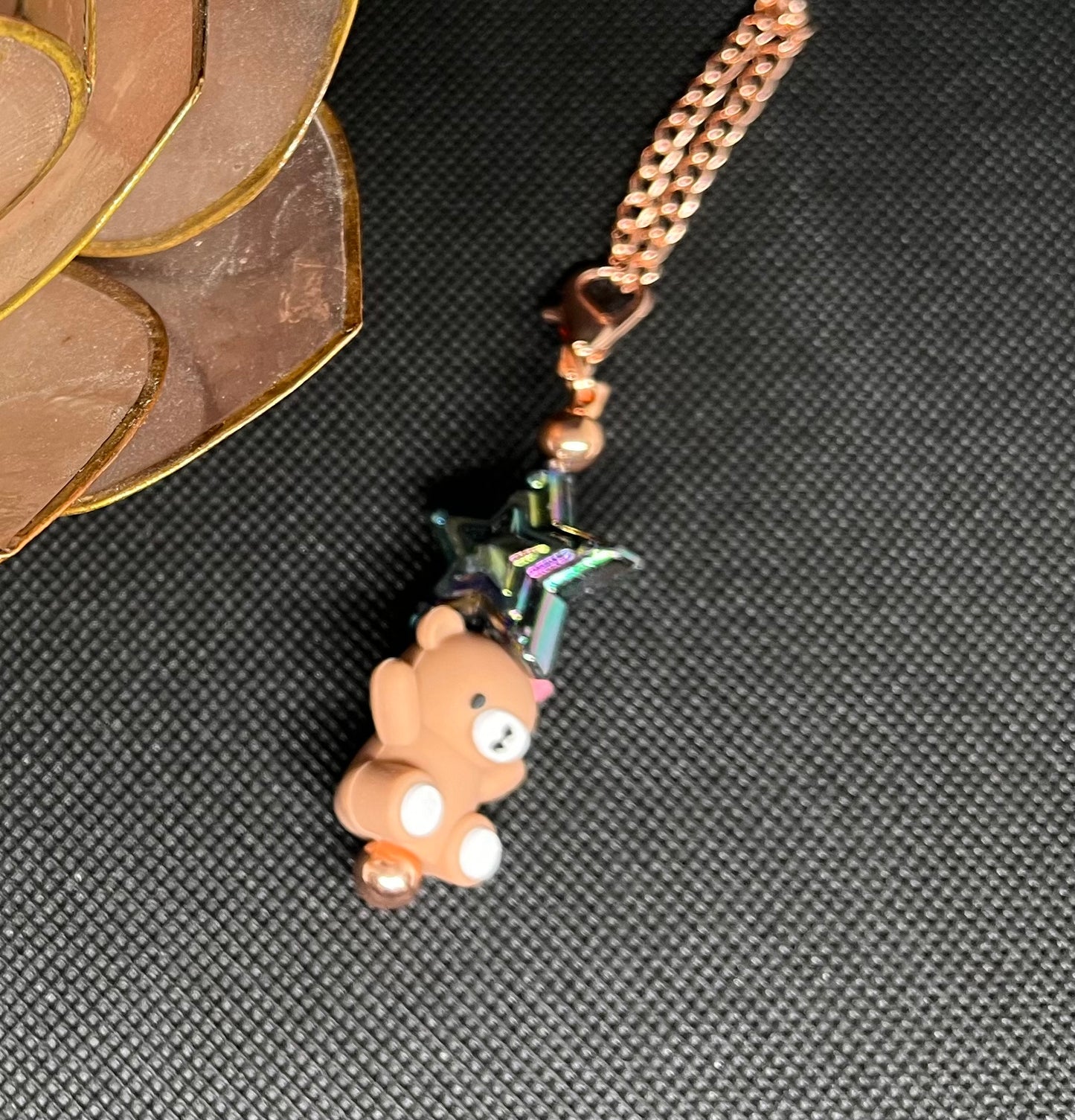 Teddy Bear Beaded Tumbler Charm