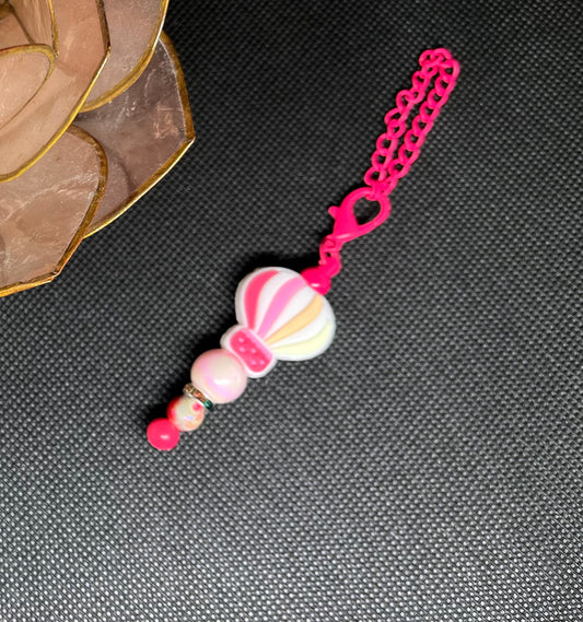 Pink Hot Air Balloon Beaded Tumbler Charm