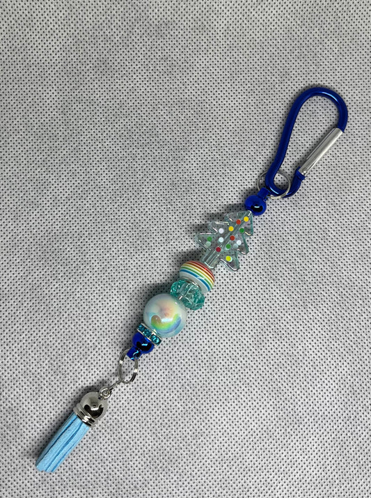 Christmas Tree Beaded Carabiner