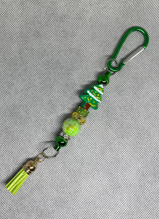 Christmas Tree Beaded Carabiner