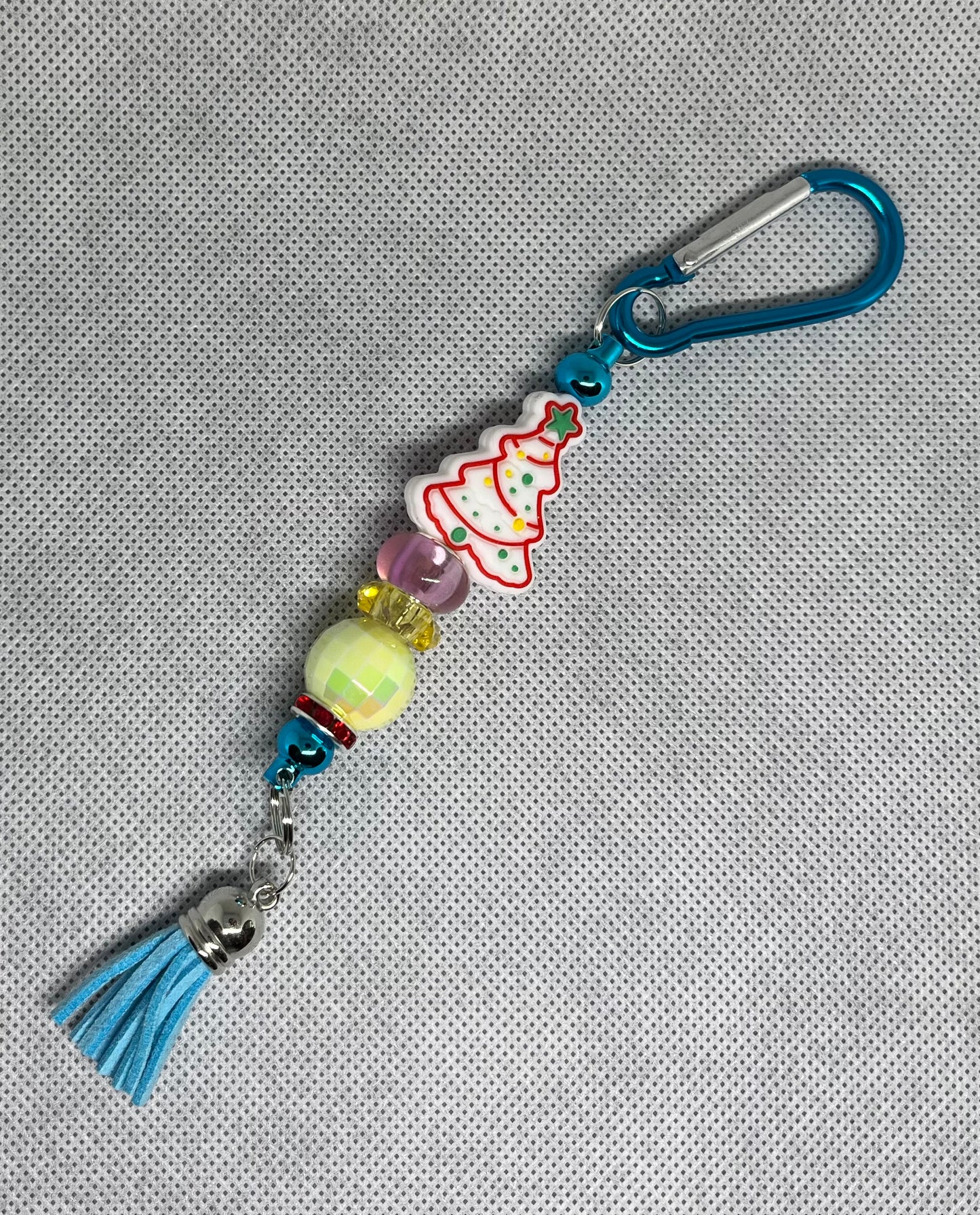 Christmas Tree Beaded Carabiner