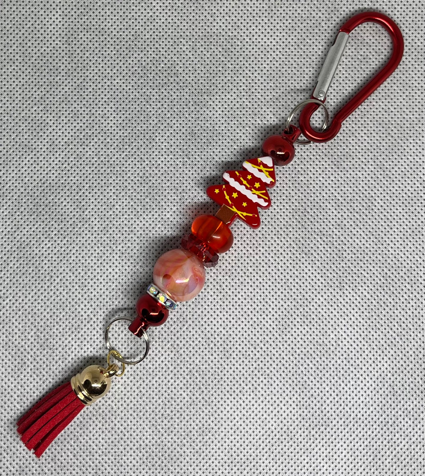 Christmas Tree Beaded Carabiner