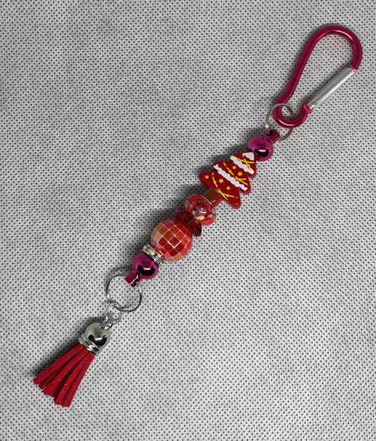 Christmas Tree Beaded Carabiner