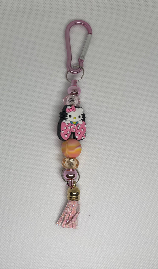 Hello Kitty w/Bow Beaded Keychain