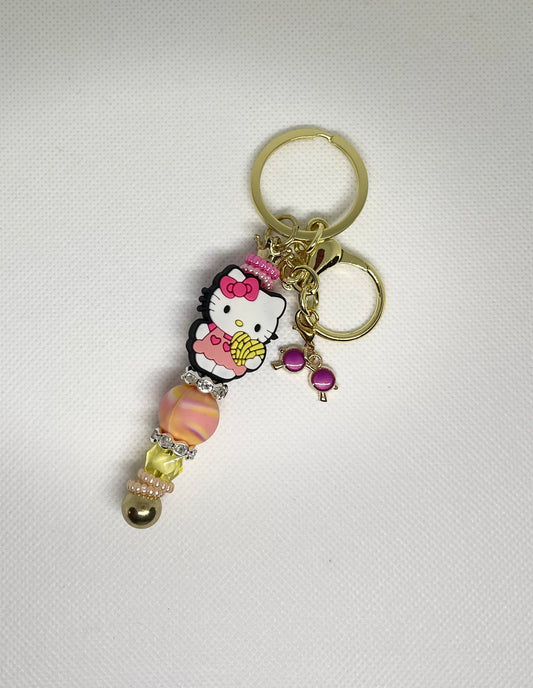 Hello Kitty with Concha Beaded Keychain