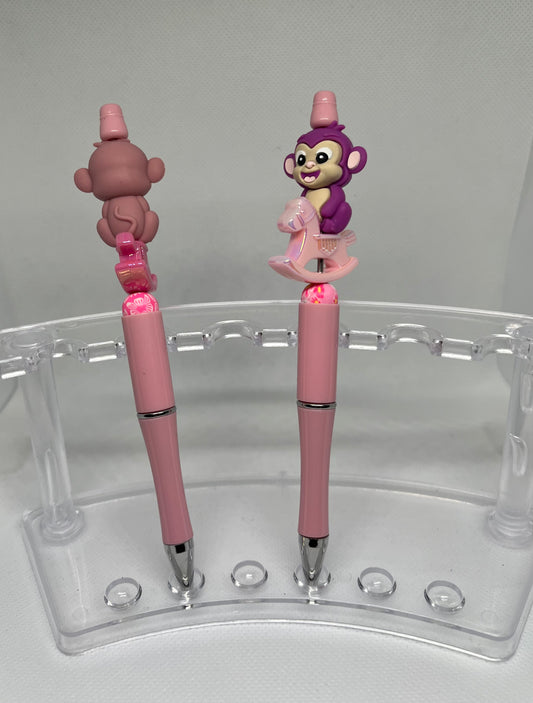 Pink Monkey Beaded Pen