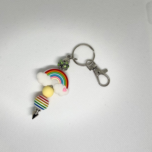 Rainbow Beaded Keychain