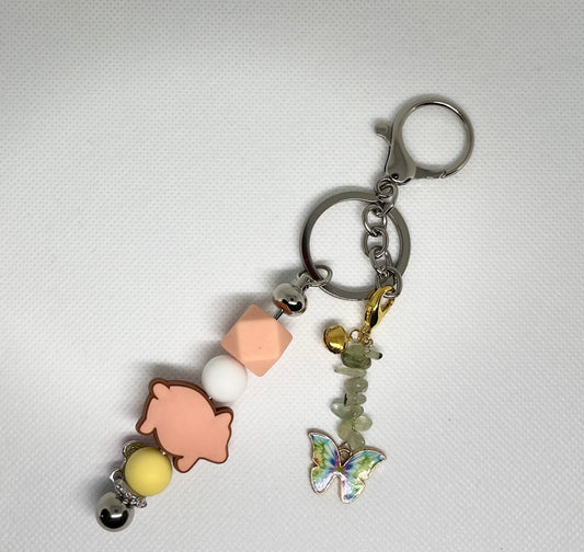 Piggy Beaded Keychain