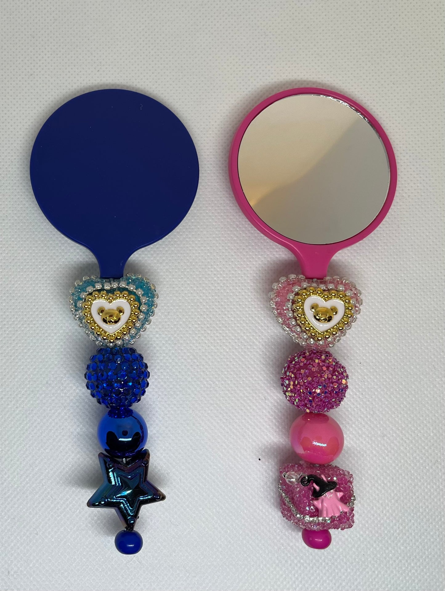 Hand Held Beaded Mirror