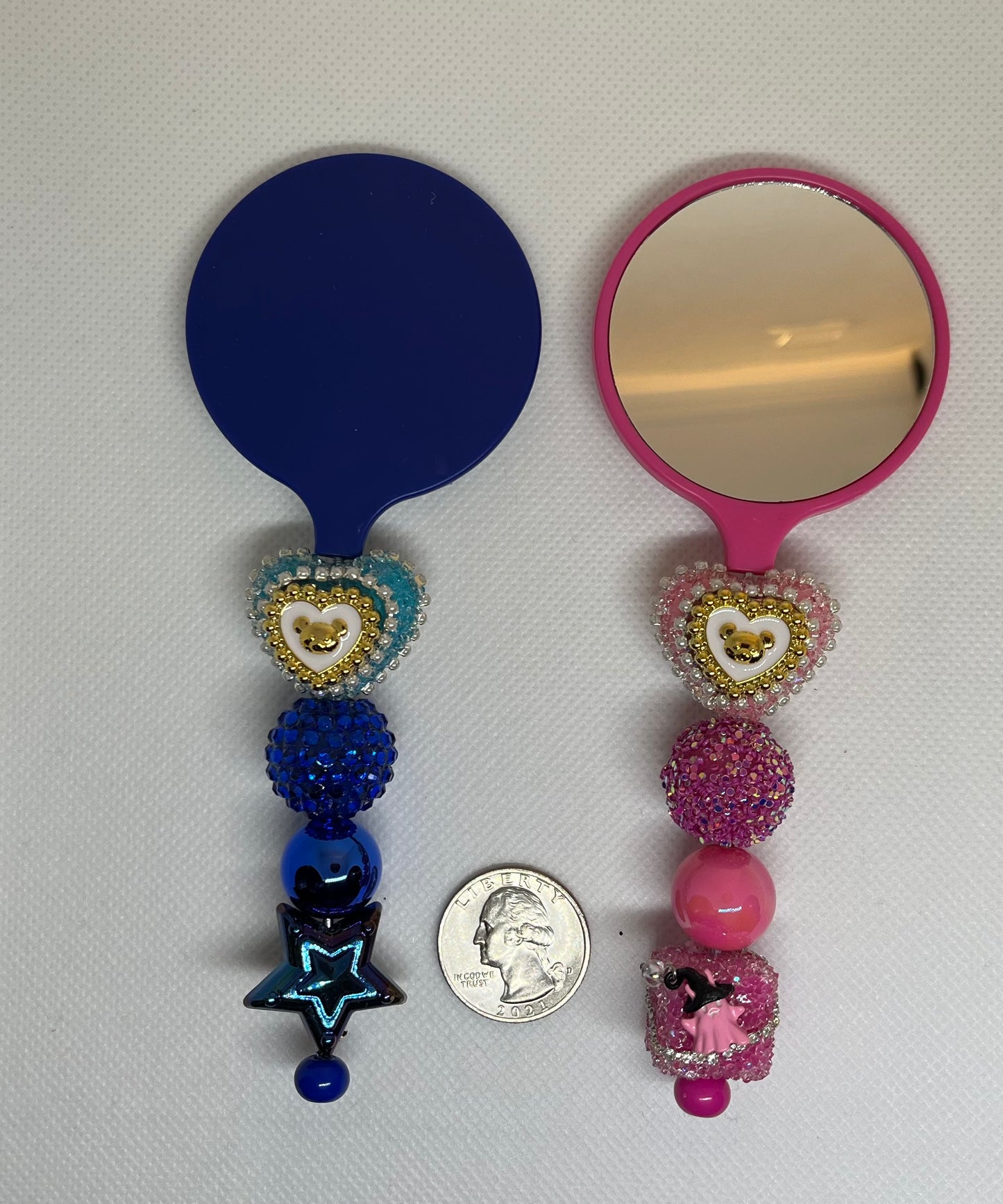 Hand Held Beaded Mirror