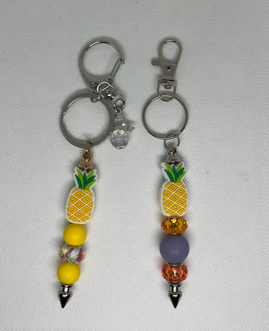 Pineapple Beaded Keychain