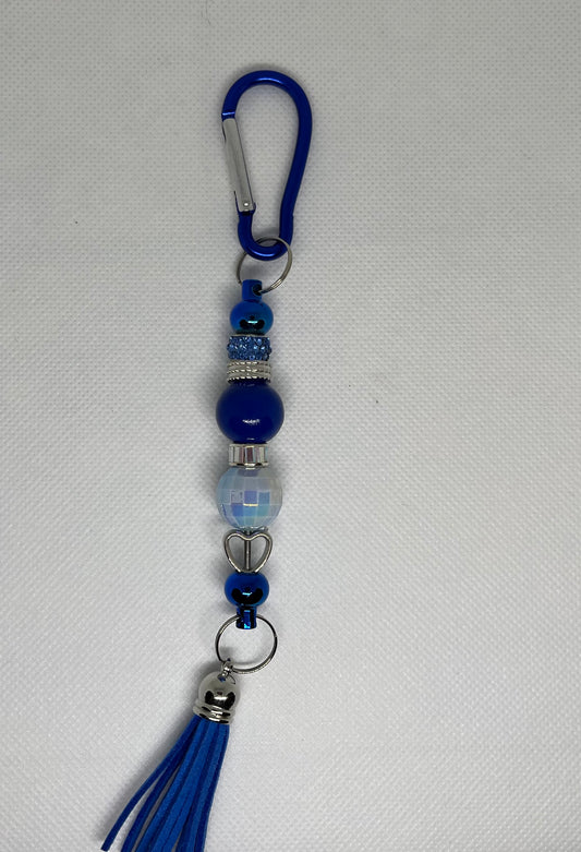 Blue Beaded Carabiner