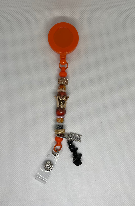 Orange Beaded Badge