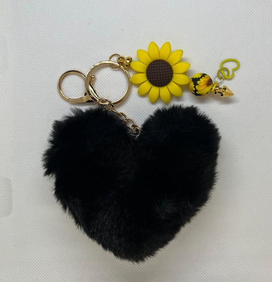 Sunflower Fluffy Keychain