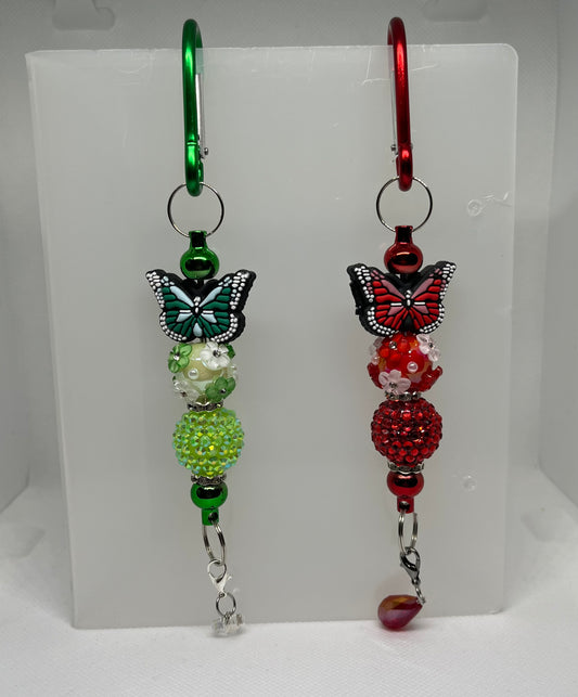 Butterfly Beaded Carabiner