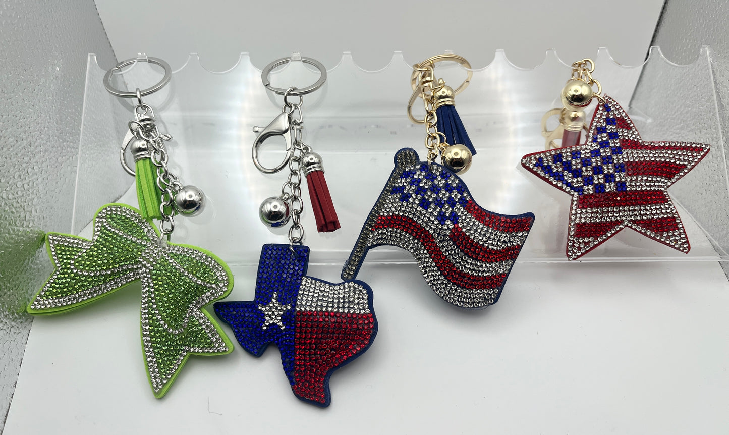 Bow & Flag Soft Keychain