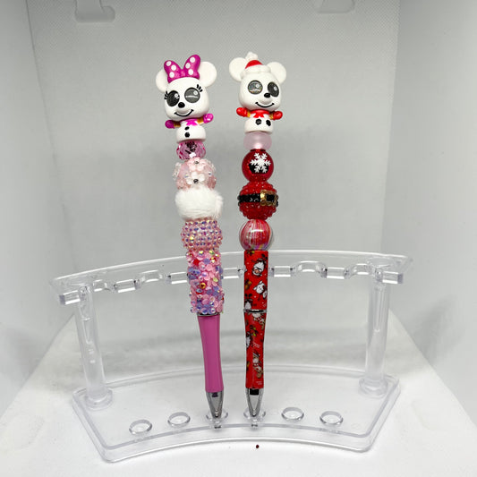 Christmas Mickey & Minnie Doorable Beaded Pens