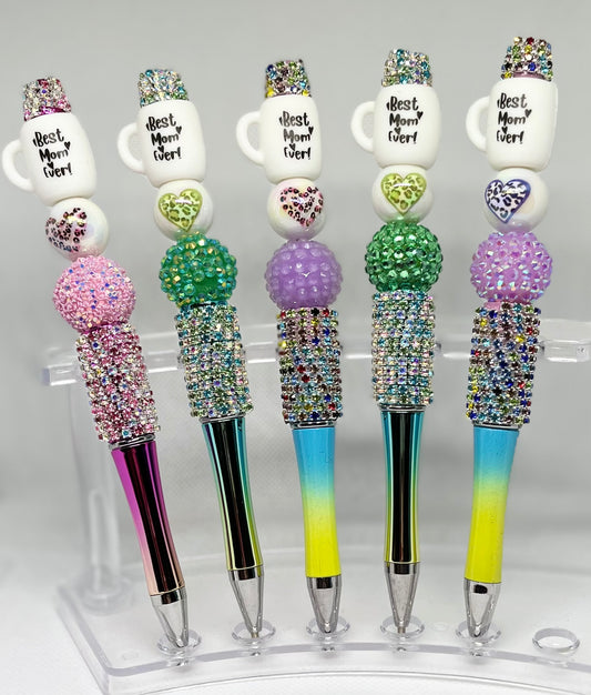 Best Mom Ever Coffee Cup Beaded Pen