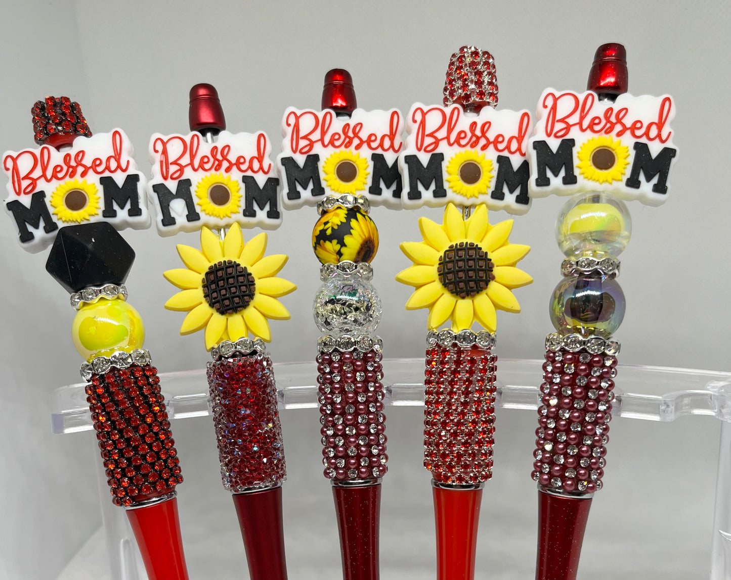 Sunflower Blessed Mom Beaded Pen